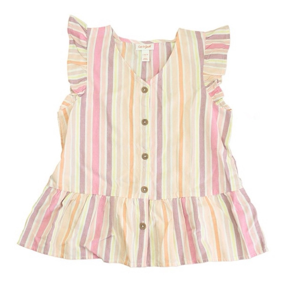 Cat & Jack Button Front Sleeveless Woven Shirt - Picture 3 of 6